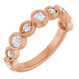 14K Gold Round Natural Diamond Anniversary Band – 1/8–5/8 CTW - Rose Gold
