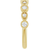 14K Gold Round Natural Diamond Anniversary Band – 1/8–5/8 CTW - Yellow Gold - view 4