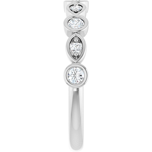 Platinum Round Natural Diamond Anniversary Band – 1/8–5/8 CTW - view 4