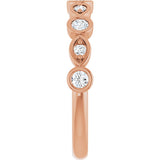 14K Gold Round Natural Diamond Anniversary Band – 1/8–5/8 CTW - Rose Gold - view 4