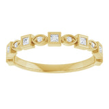 14K Gold Square Natural Diamond Anniversary Band – 1/5–9/10 CTW - Yellow Gold - view 3