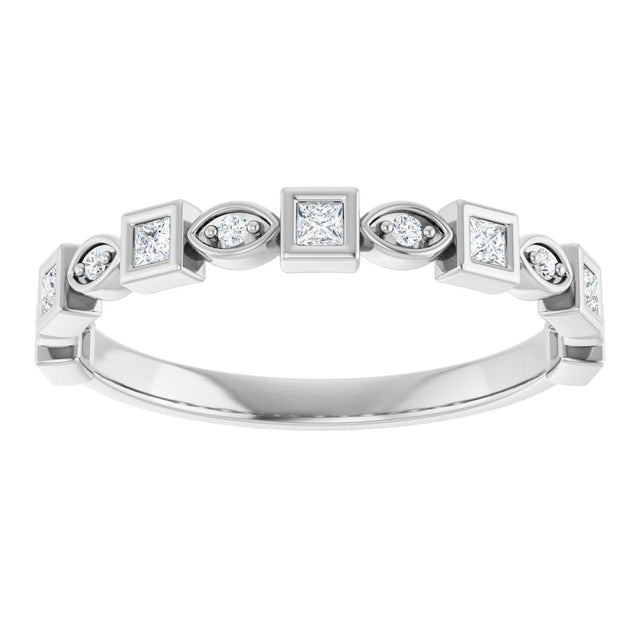 Platinum Square Natural Diamond Anniversary Band – 1/5–9/10 CTW - view 3