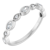 14K Gold Marquise Natural Diamond Anniversary Band – 1/6–3/8 CTW - White Gold