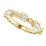 14K Gold Square Natural Diamond Anniversary Band – 1/5–9/10 CTW - Yellow Gold - view 5