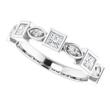 Platinum Square Natural Diamond Anniversary Band – 1/5–9/10 CTW - view 5
