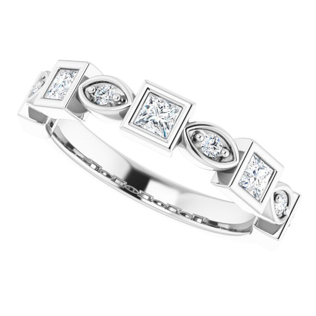 Platinum Square Natural Diamond Anniversary Band – 1/5–9/10 CTW - view 5