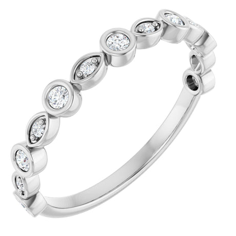 Platinum Round Natural Diamond Anniversary Band – 1/8–5/8 CTW