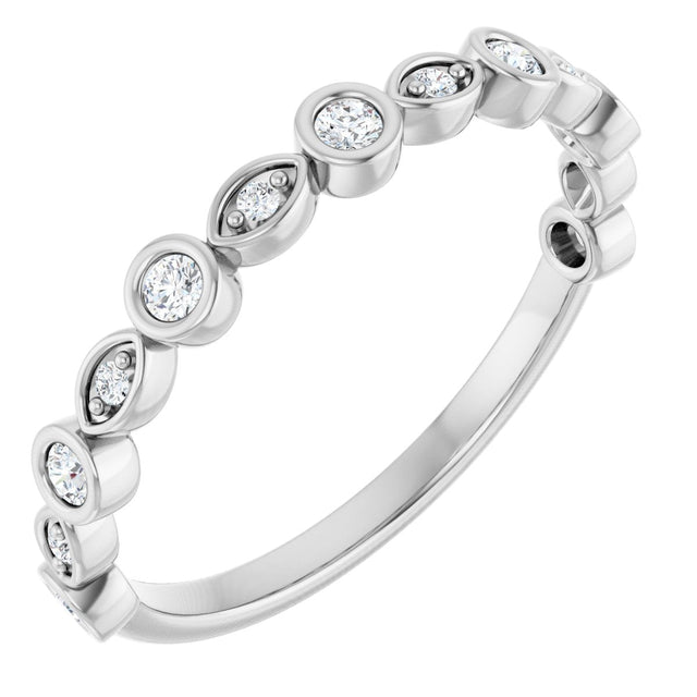 Platinum Round Natural Diamond Anniversary Band – 1/8–5/8 CTW