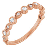 14K Gold Round Natural Diamond Anniversary Band – 1/8–5/8 CTW - Rose Gold