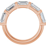 10K Gold Emerald Lab-Grown Diamond Bar Channel-Set Anniversary Band – 1 5/8–2 1/2 CTW - Rose Gold - view 2