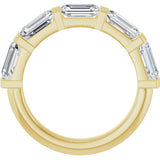 10K Gold Emerald Lab-Grown Diamond Bar Channel-Set Anniversary Band – 1 5/8–2 1/2 CTW - Yellow Gold - view 2
