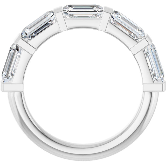 Platinum Emerald Lab-Grown Diamond Bar Channel-Set Anniversary Band – 1 1/2–2 1/2 CTW - view 2