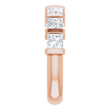 10K Gold Square Natural Diamond Bar Channel-Set Anniversary Band – 1 3/8–2 3/4 CTW - Rose Gold - view 4