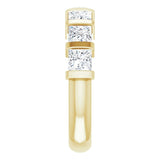10K Gold Square Natural Diamond Bar Channel-Set Anniversary Band – 1 3/8–2 3/4 CTW - Yellow Gold - view 4