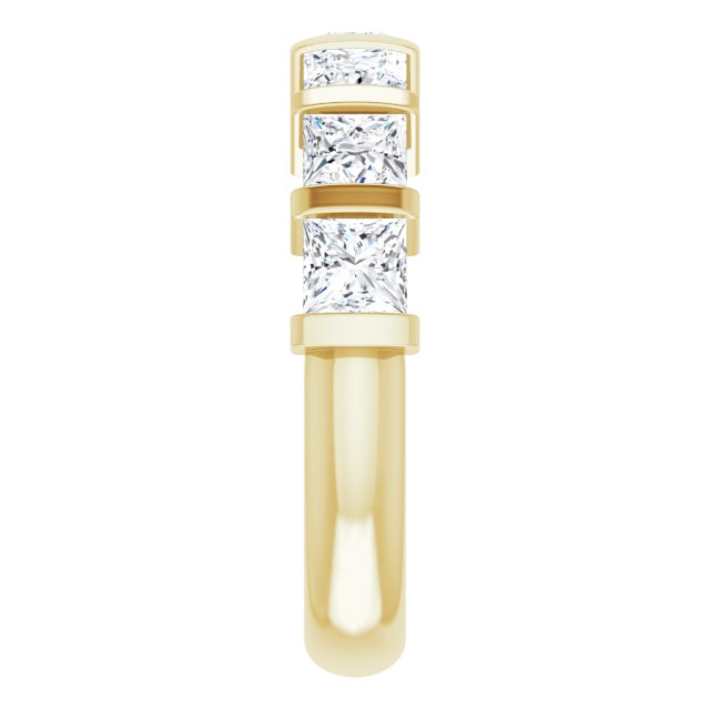 10K Gold Square Natural Diamond Bar Channel-Set Anniversary Band – 1 3/8–2 3/4 CTW - Yellow Gold - view 4