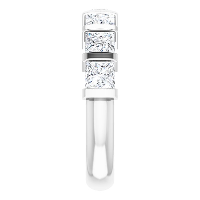 Platinum Square Natural Diamond Bar Channel-Set Anniversary Band – 3/8–2 3/4 CTW - view 4
