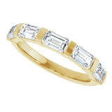 10K Gold Emerald Lab-Grown Diamond Bar Channel-Set Anniversary Band – 1 5/8–2 1/2 CTW - Yellow Gold - view 5
