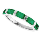 Platinum Emerald Natural Green Emerald Bar Channel-Set Anniversary Band - view 5