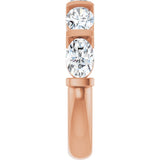 10K Gold Oval Natural Diamond Bar Channel-Set Anniversary Band – 1 1/3–1 7/8 CTW - Rose Gold - view 4