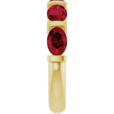 14K Gold Oval Lab-Grown Red Ruby Bar Channel-Set Anniversary Band - Yellow Gold - view 4