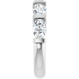 10K Gold Oval Natural Diamond Bar Channel-Set Anniversary Band – 1 1/3–1 7/8 CTW - White Gold - view 4