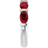 Platinum Oval Lab-Grown Red Ruby Bar Channel-Set Anniversary Band - view 4