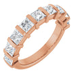 14K Gold Square Natural Diamond Bar Channel-Set Anniversary Band – 1 3/8–2 3/4 CTW - Rose Gold