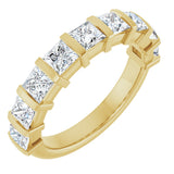 14K Gold Square Lab-Grown Diamond Bar Channel-Set Anniversary Band – 1 1/2–2 3/4 CTW - Yellow Gold