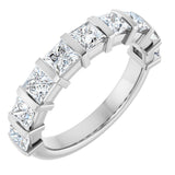 Platinum Square Lab-Grown Diamond Bar Channel-Set Anniversary Band – 1/3–2 3/4 CTW