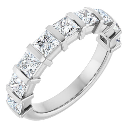 Platinum Square Lab-Grown Diamond Bar Channel-Set Anniversary Band – 1/3–2 3/4 CTW