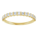 10K Gold Square Natural Diamond Bar Channel-Set Anniversary Band – 3/8–1 CTW - Yellow Gold - view 3