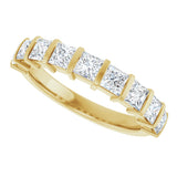 10K Gold Square Natural Diamond Bar Channel-Set Anniversary Band – 1 3/8–2 3/4 CTW - Yellow Gold - view 5