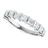 Platinum Square Natural Diamond Bar Channel-Set Anniversary Band – 3/8–2 3/4 CTW - view 5