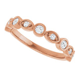 14K Gold Round Natural Diamond Anniversary Band – 1/8–5/8 CTW - Rose Gold - view 5