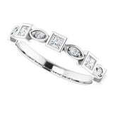 Platinum Square Natural Diamond Anniversary Band – 1/5–9/10 CTW - view 5