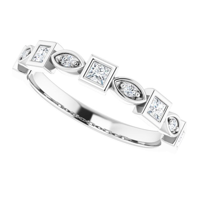 Platinum Square Natural Diamond Anniversary Band – 1/5–9/10 CTW - view 5