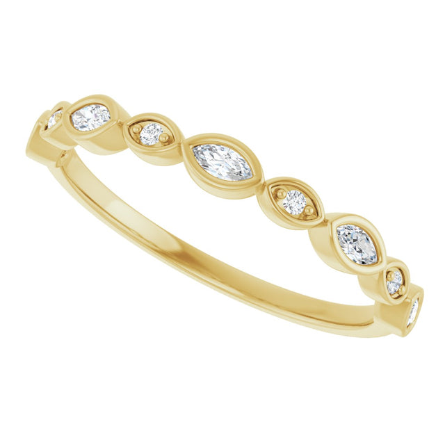 14K Gold Marquise Lab-Grown Diamond Anniversary Band – 1/6–1/3 CTW - Yellow Gold - view 5