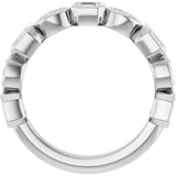 Platinum Asscher Natural Diamond Anniversary Band – 3/8–9/10 CTW - view 2