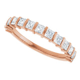 10K Gold Square Natural Diamond Bar Channel-Set Anniversary Band – 3/8–1 CTW - Rose Gold - view 5