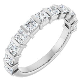 Platinum Square Lab-Grown Diamond Bar Channel-Set Anniversary Band – 1/3–2 3/4 CTW