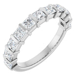 14K Gold Square Lab-Grown Diamond Bar Channel-Set Anniversary Band – 1 1/2–2 3/4 CTW - White Gold