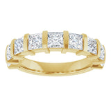 10K Gold Square Natural Diamond Bar Channel-Set Anniversary Band – 1 3/8–2 3/4 CTW - Yellow Gold - view 3