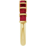 14K Gold Square Lab-Grown Red Ruby Bar Channel-Set Anniversary Band - Yellow Gold - view 4