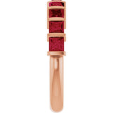 14K Gold Square Lab-Grown Red Ruby Bar Channel-Set Anniversary Band - Rose Gold - view 4