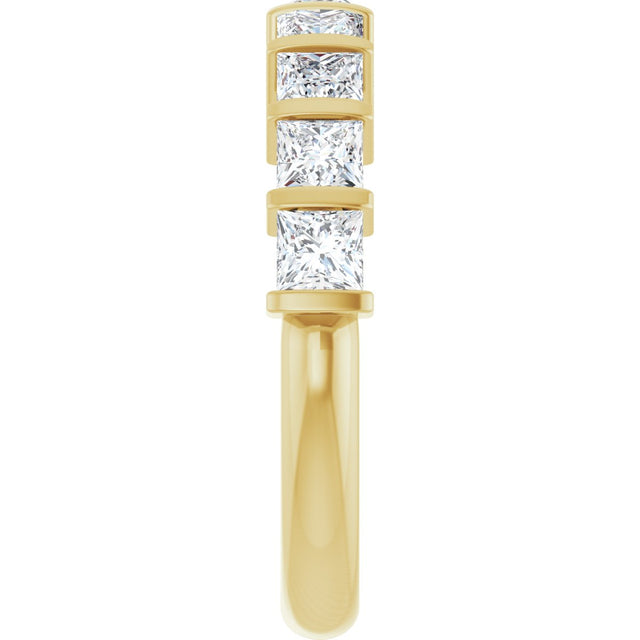 10K Gold Square Lab-Grown Diamond Bar Channel-Set Anniversary Band – 1 1/3–2 3/4 CTW - Yellow Gold - view 4