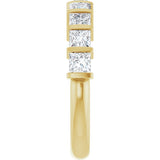 14K Gold Square Lab-Grown Diamond Bar Channel-Set Anniversary Band – 1/3–1 1/3 CTW - Yellow Gold - view 4