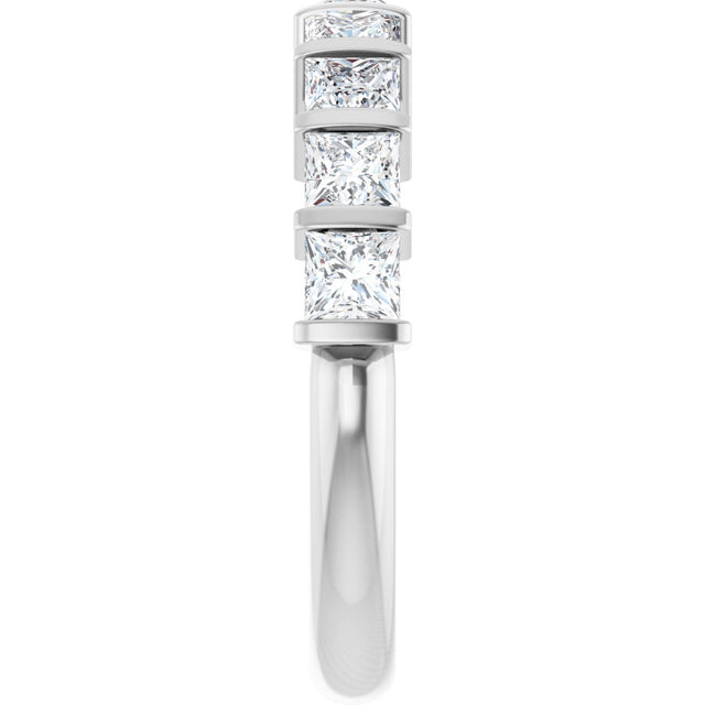 Platinum Square Lab-Grown Diamond Bar Channel-Set Anniversary Band – 1/3–2 3/4 CTW - view 4
