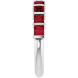 Platinum Square Natural Red Ruby Bar Channel-Set Anniversary Band - view 4