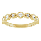 14K Gold Round Natural Diamond Anniversary Band – 1/8–5/8 CTW - Yellow Gold - view 3