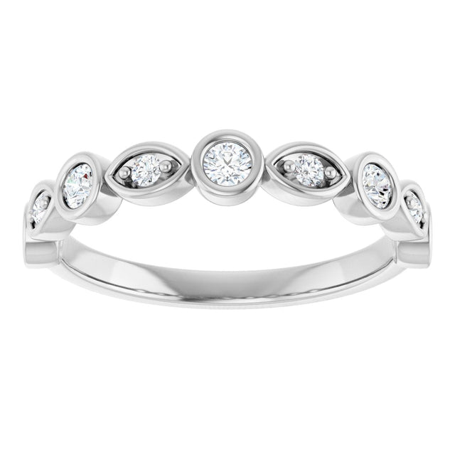 Platinum Round Natural Diamond Anniversary Band – 1/8–5/8 CTW - view 3